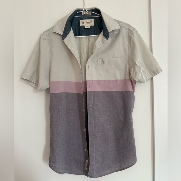 Men's Penguin Color Block Shirt - Picture 1 of 2